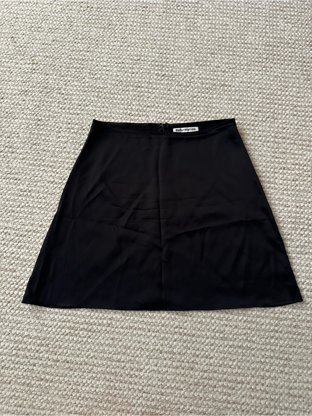 Reformation Black Silk Mini Skirt